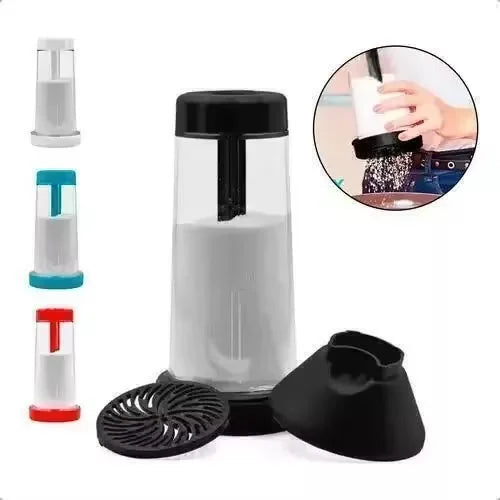 Peneira Tapioca Farinha Açúcar Polvilhador Cozinha Aço Inox Plástico Resistente Fina Grossa Utensílio Culinário Multiuso Confeit