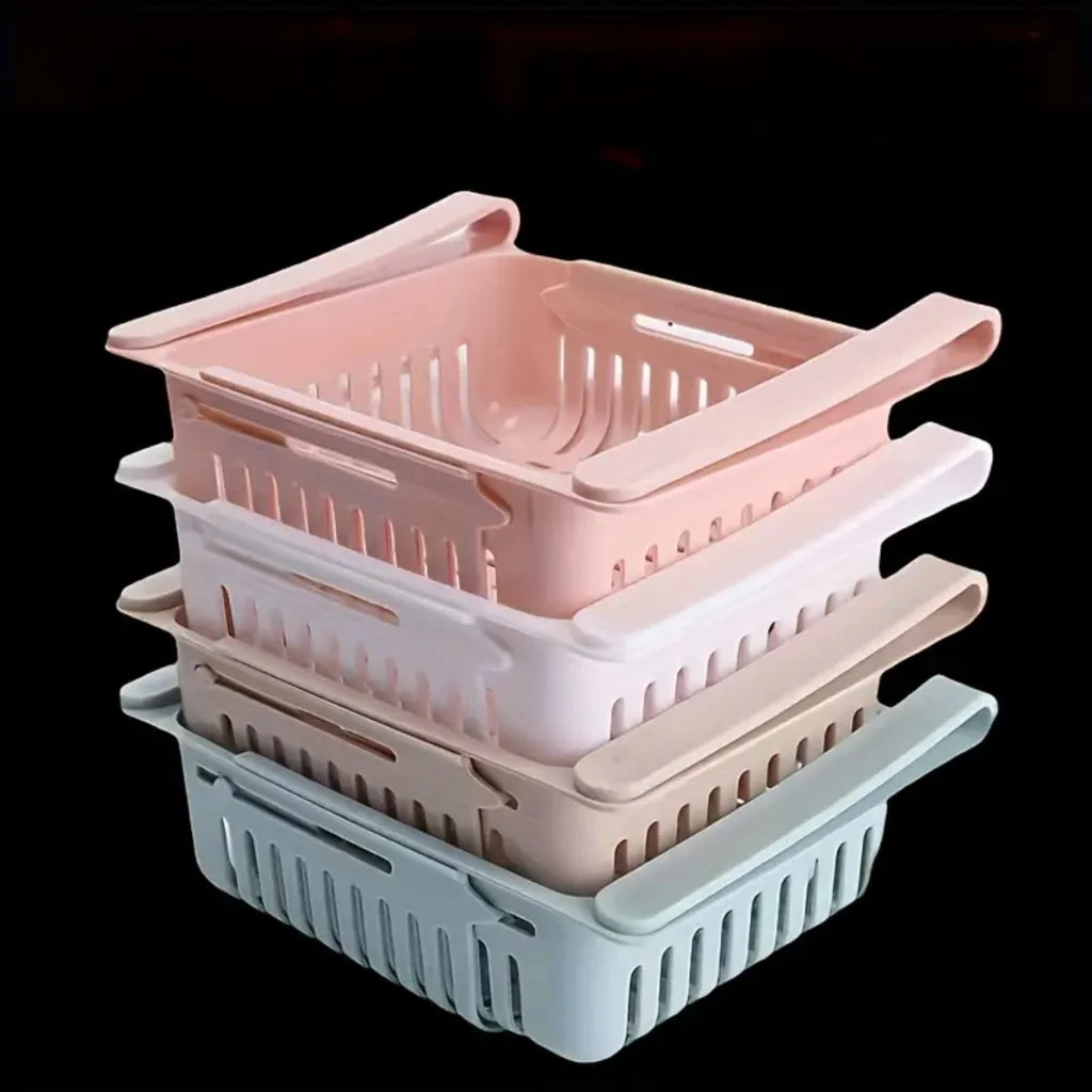 Cesta Organize Ajustável para Geladeira Retrátil