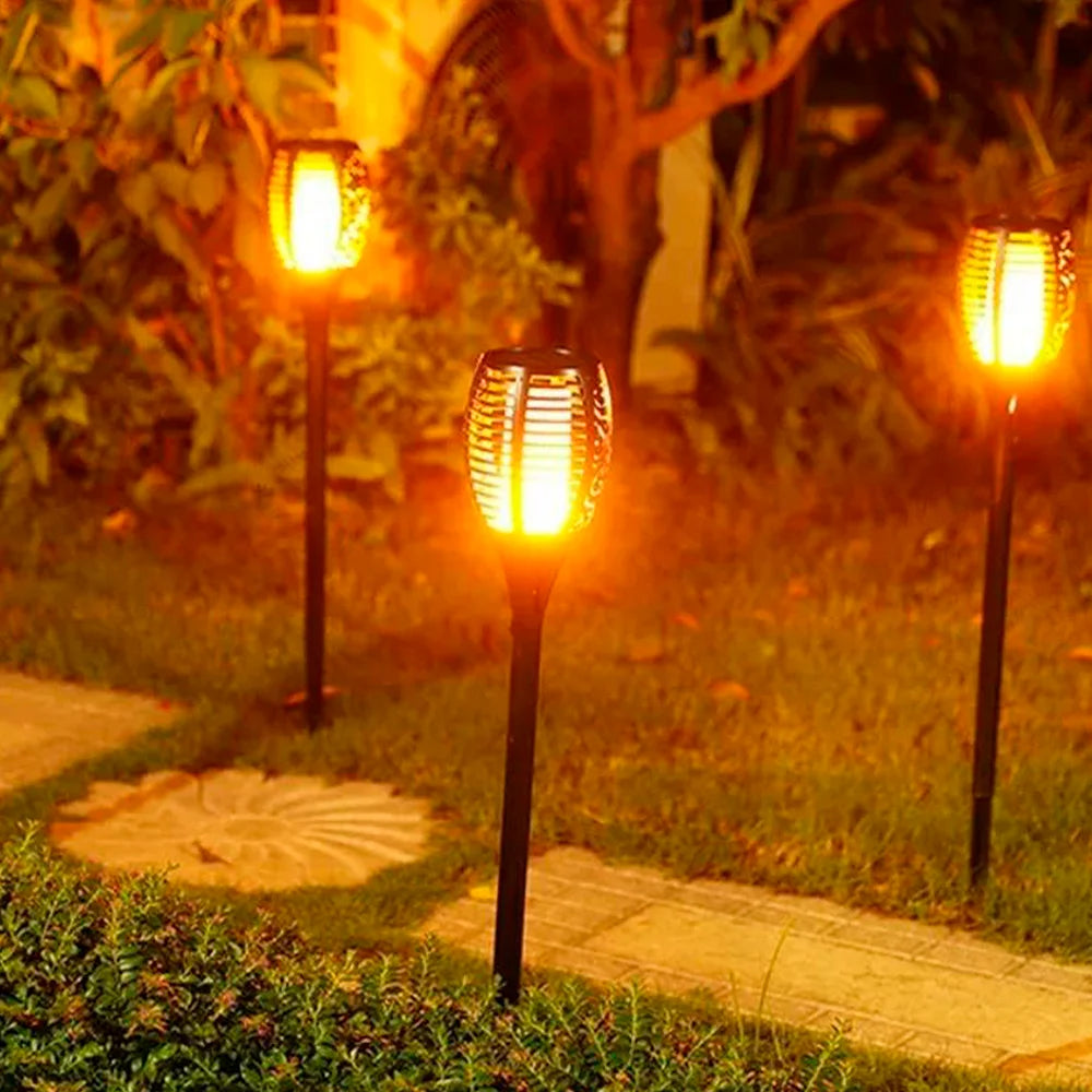 Lâmpada Solar para Jardim Efeito Tocha/Chama/ Fogo