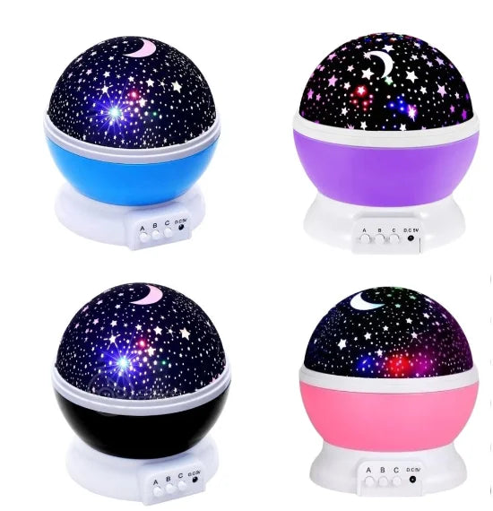 Luminária Projetora Estrelas e Lua 360°