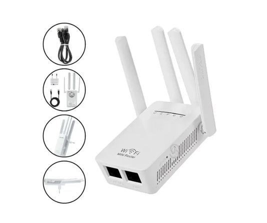 Repetidor Wi-Fi com 4 Antenas – Amplificador de Sinal