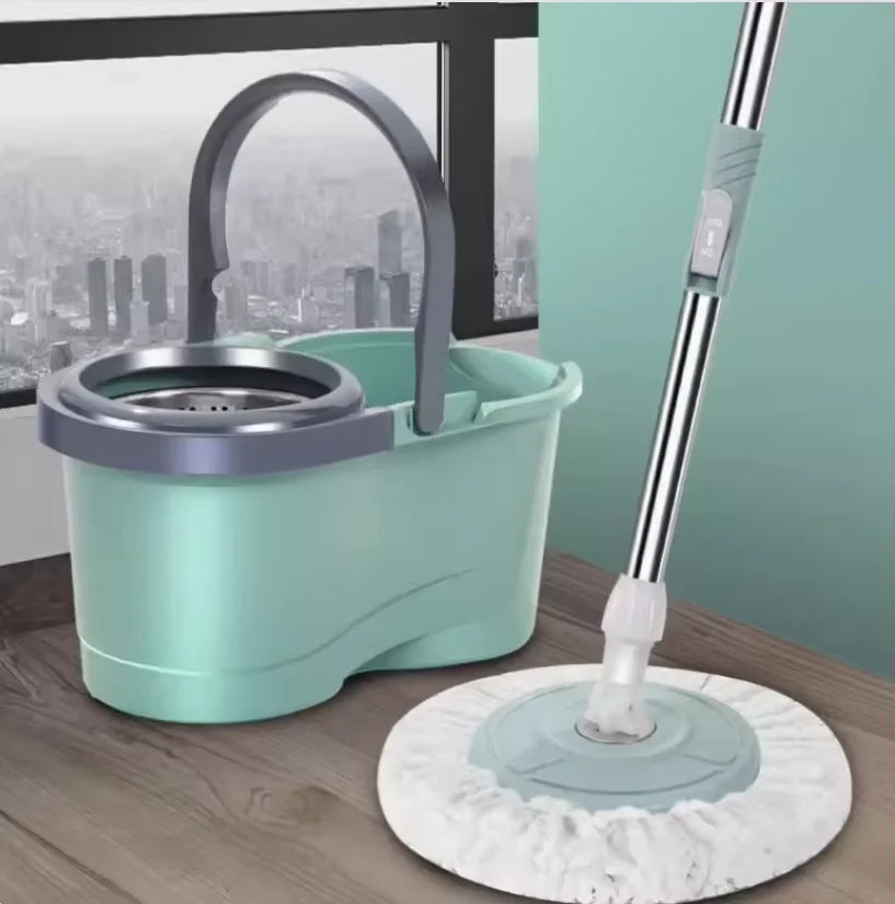 Mop 360º Rotativo com Balde Inox 12L e Cabo de 1,10m