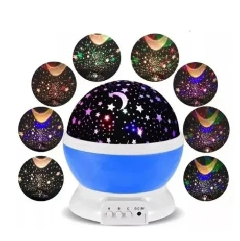 Luminária Projetora Estrelas e Lua 360°