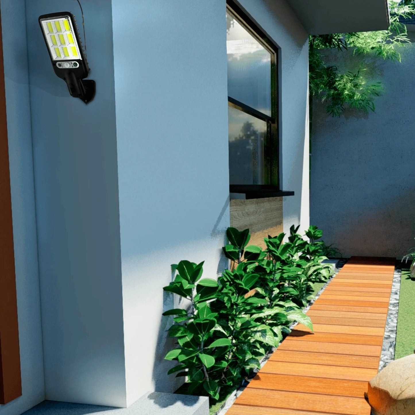 Mini Luminária Solar LED 60W com Sensor de Presença