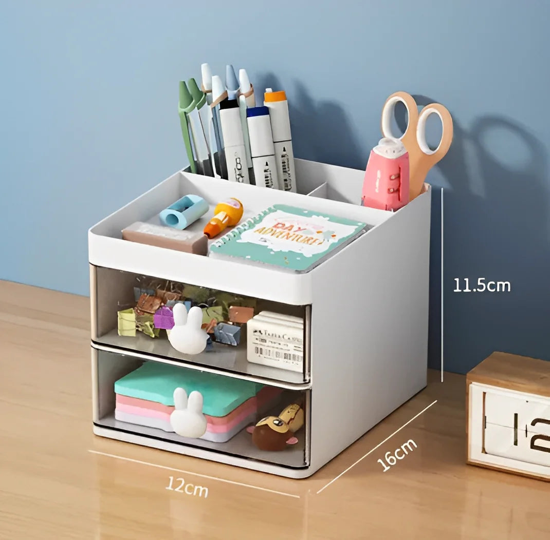 Organizador de Mesa Multifunções Coelho para Maquiagem e Escritório