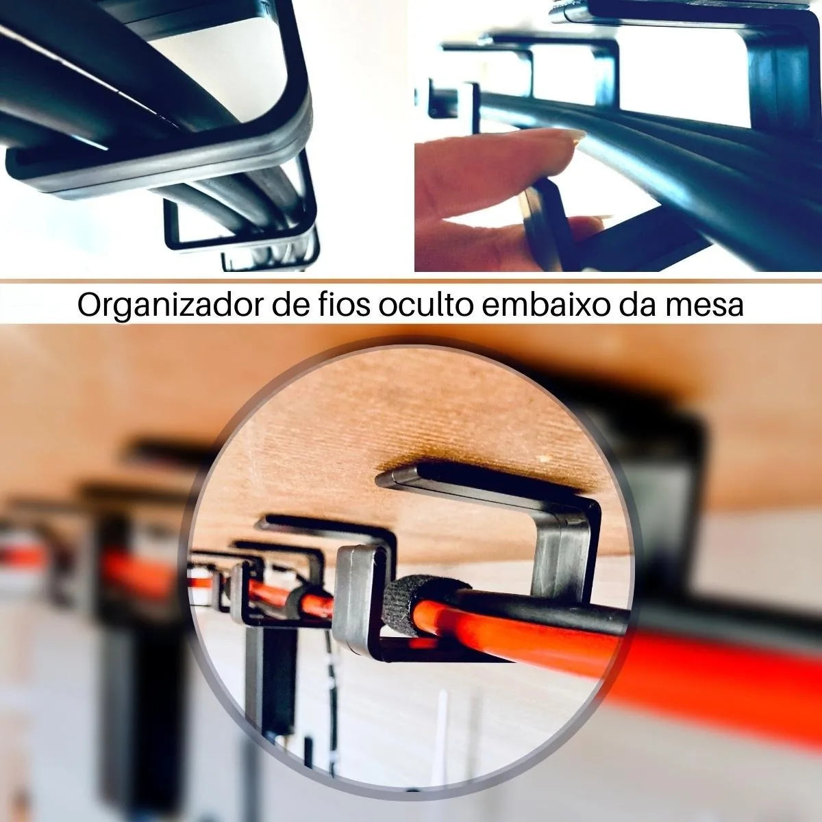 Organizador de Cabos Adesivo para Mesa