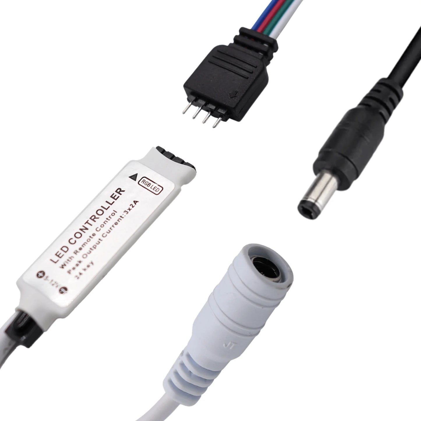Fita LED RGB 5050 5m IP65 com Controle e Fonte 12V