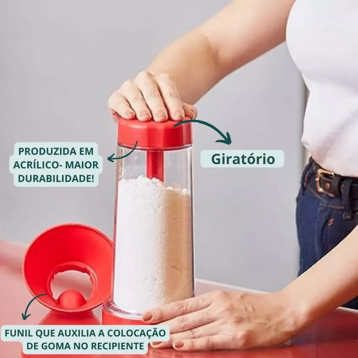 Peneira Dosadora Multipropósito em Aço Inox e Plástico