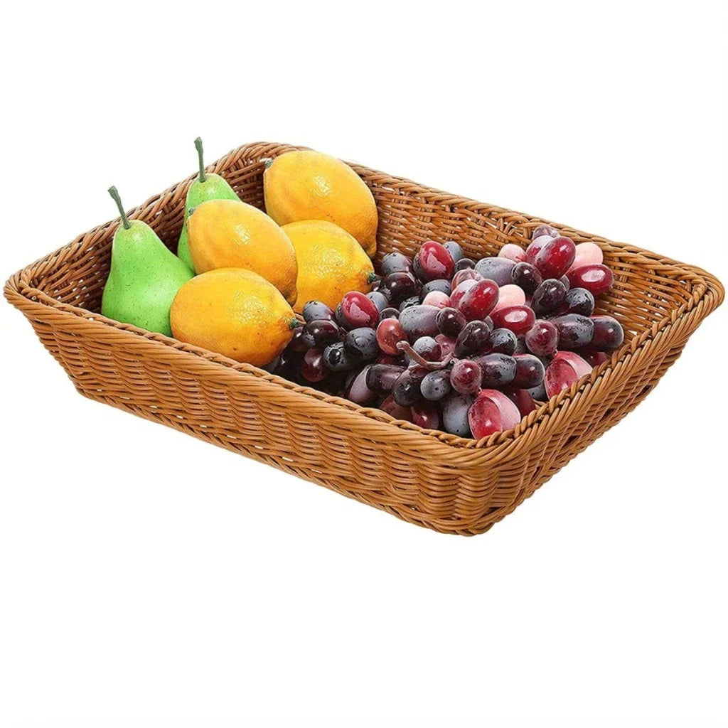 Cesto Organizador Retangular Aramado – Porta Pão e Frutas Decorativo