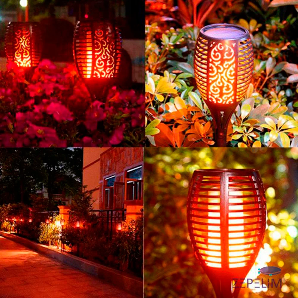 Lâmpada Solar para Jardim Efeito Tocha/Chama/ Fogo