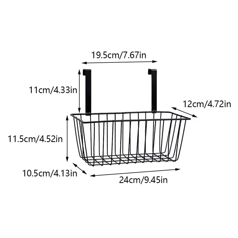 Cesto Organizador Suspenso em Ferro – Multiuso para Porta de Armário