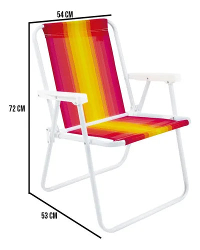 Cadeira Alta de Aço Dobrável para Praia e Piscina