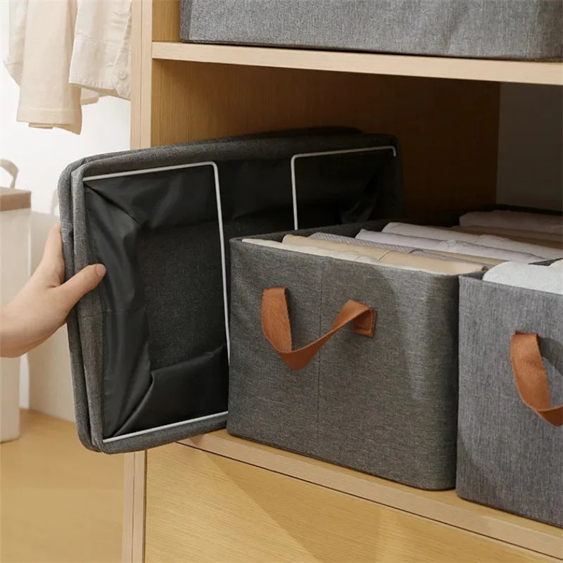 Large visible window clothing storage box Foldable home wardrobe sorting and organizing box; Lightweight underwear storage box