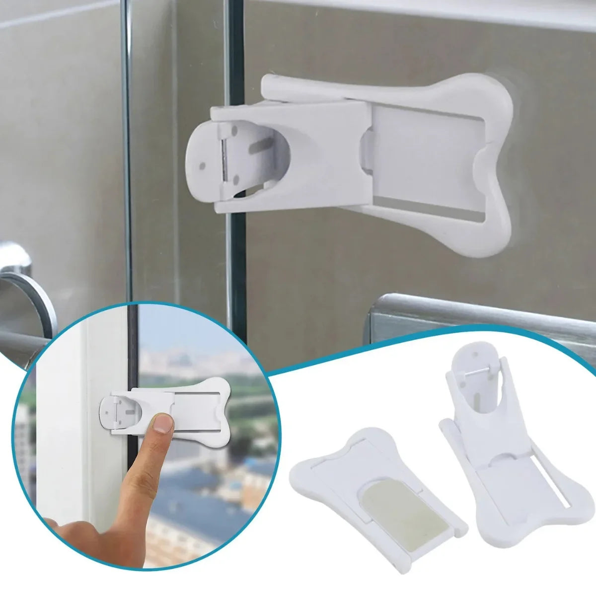 Kit 5 Trava de Seguranca para Portas Deslizantes de Banheiro - Proteção Reforçada para Crianças