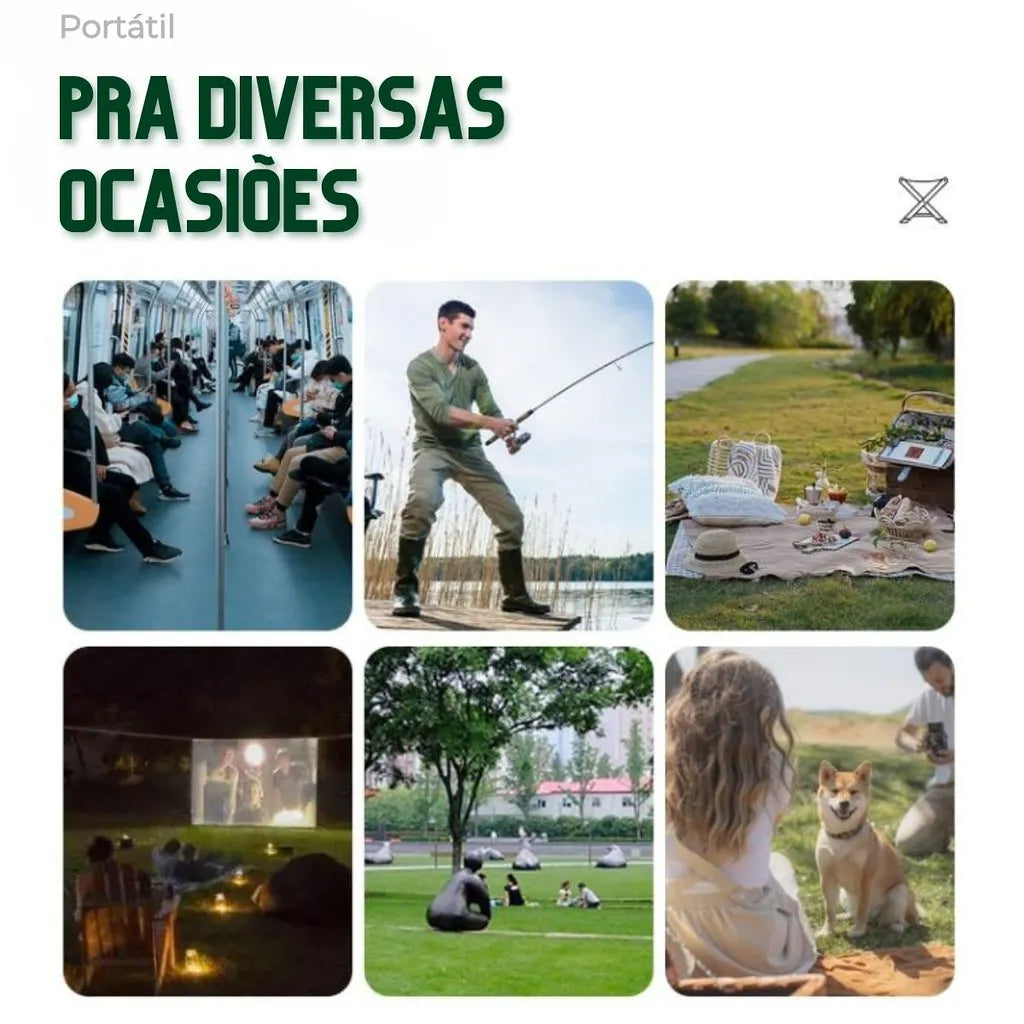 Cadeira Dobrável Mini Portátil para Camping e Praia