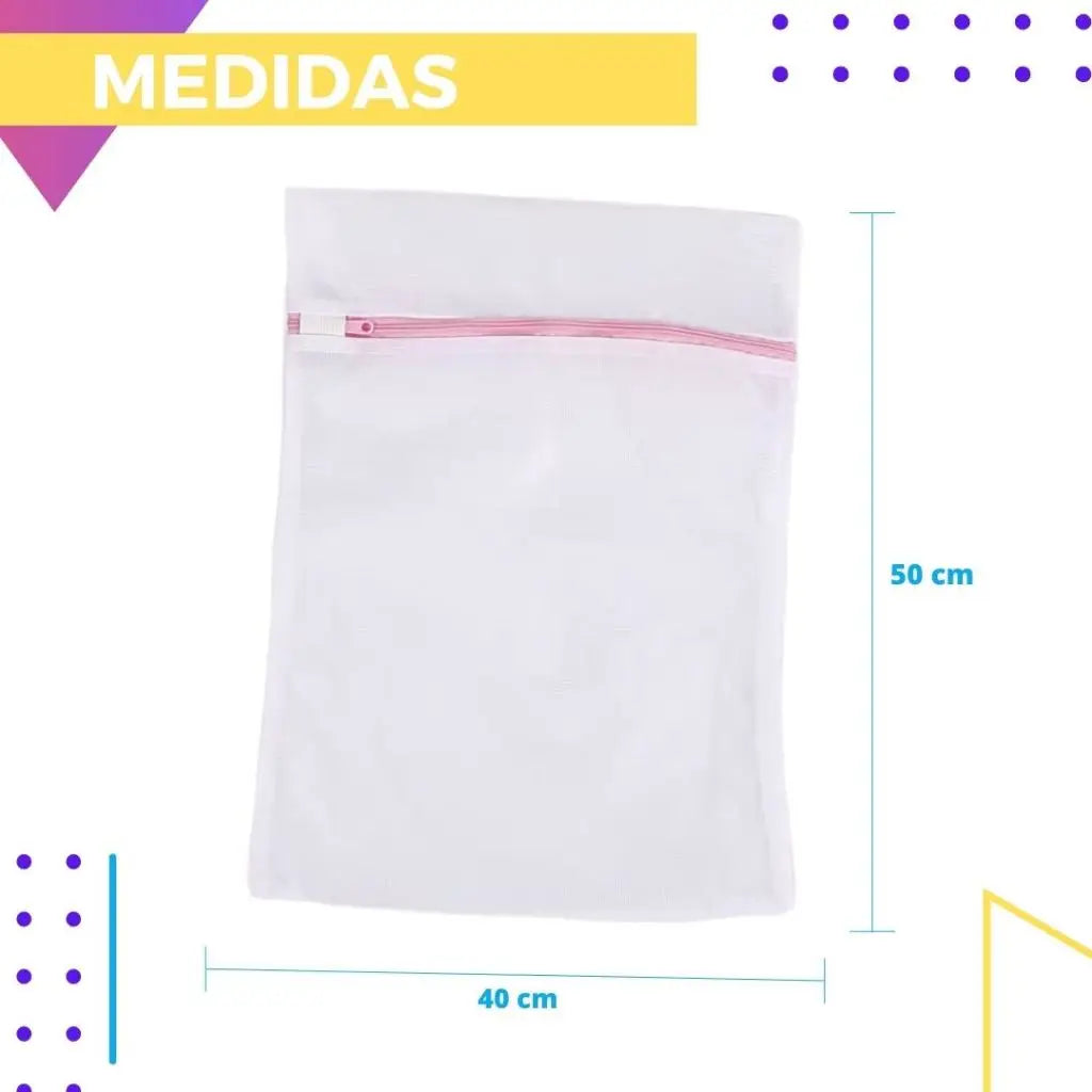 Kit 3 Sacos para Lavagem de Roupas Delicadas com Zíper
