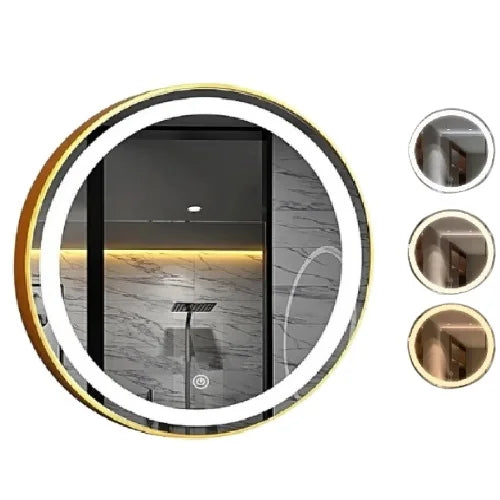 Espelho de Parede Redondo com Led Frontal Touch Bivolt 45cm
