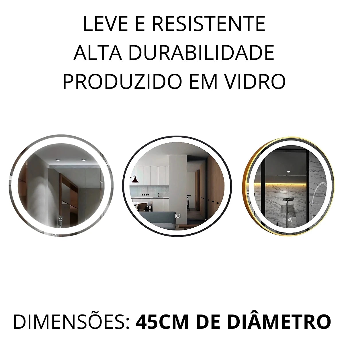 Espelho Redondo com LED Touch Bivolt 45cm