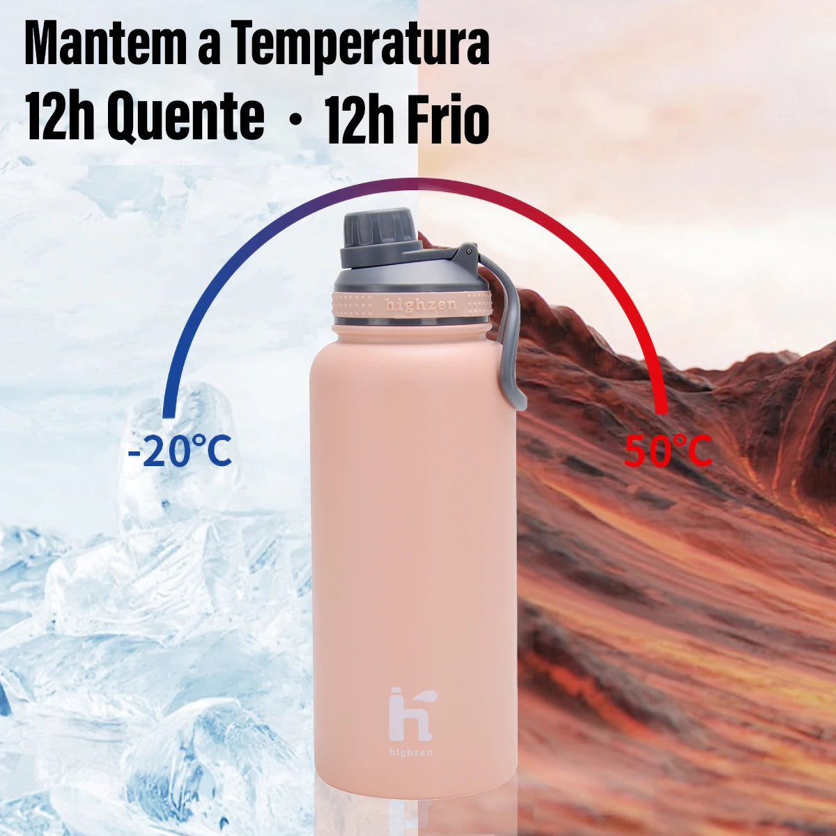 Garrafa Térmica Inox 1000ML com Alça