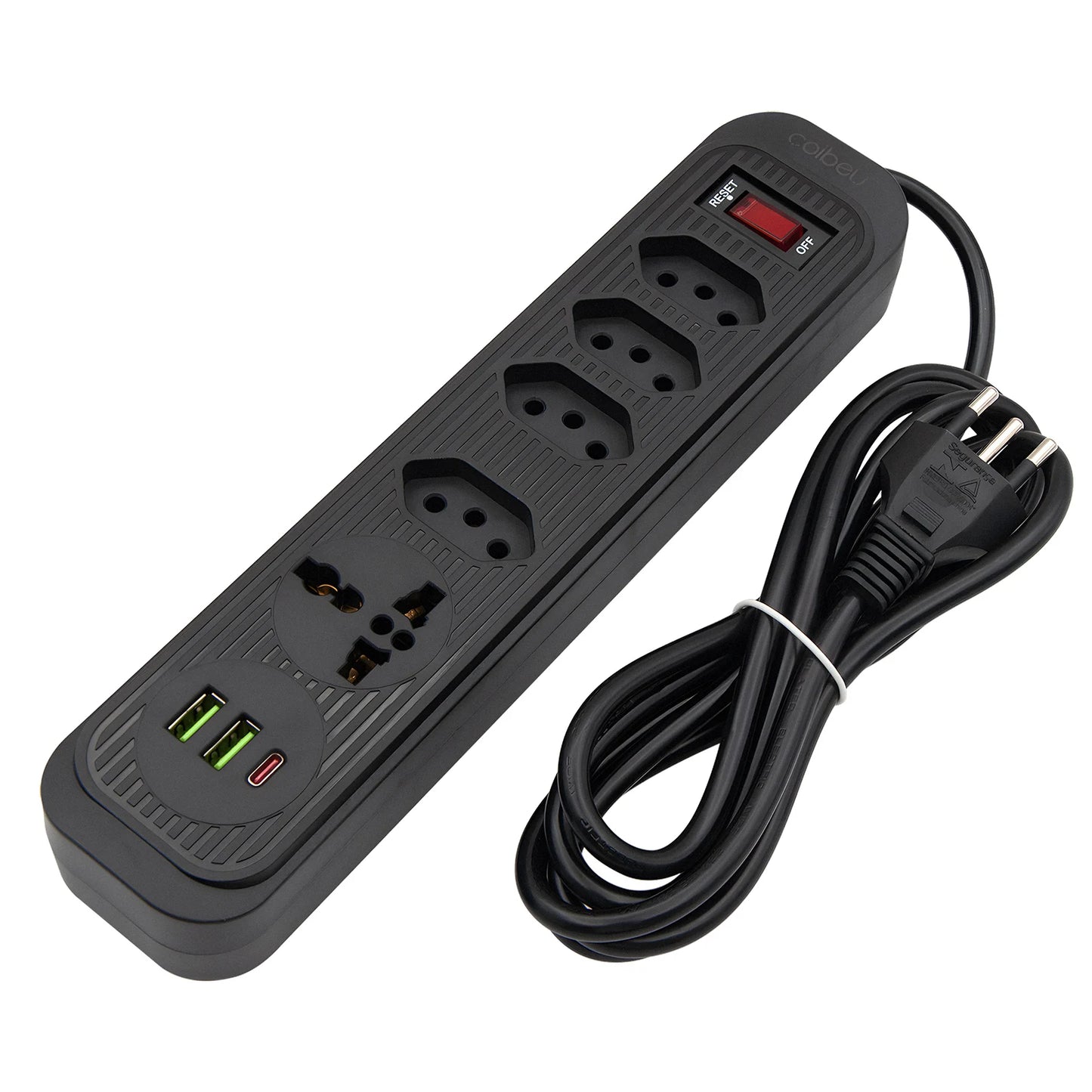 Tomada USB 2M Retrátil com Filtro e Padrão Brasileiro