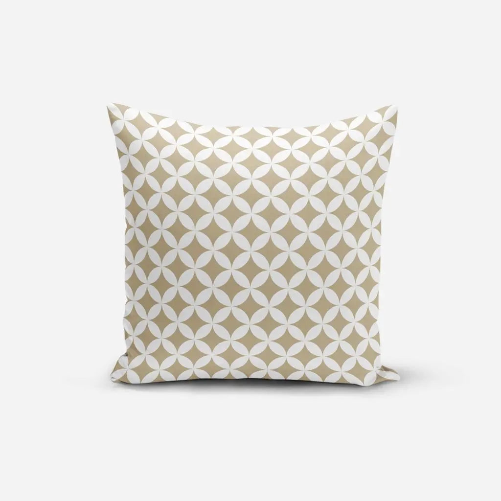 Kit 4 Capas de Almofada Floral 45x45cm Bege-Yuzo