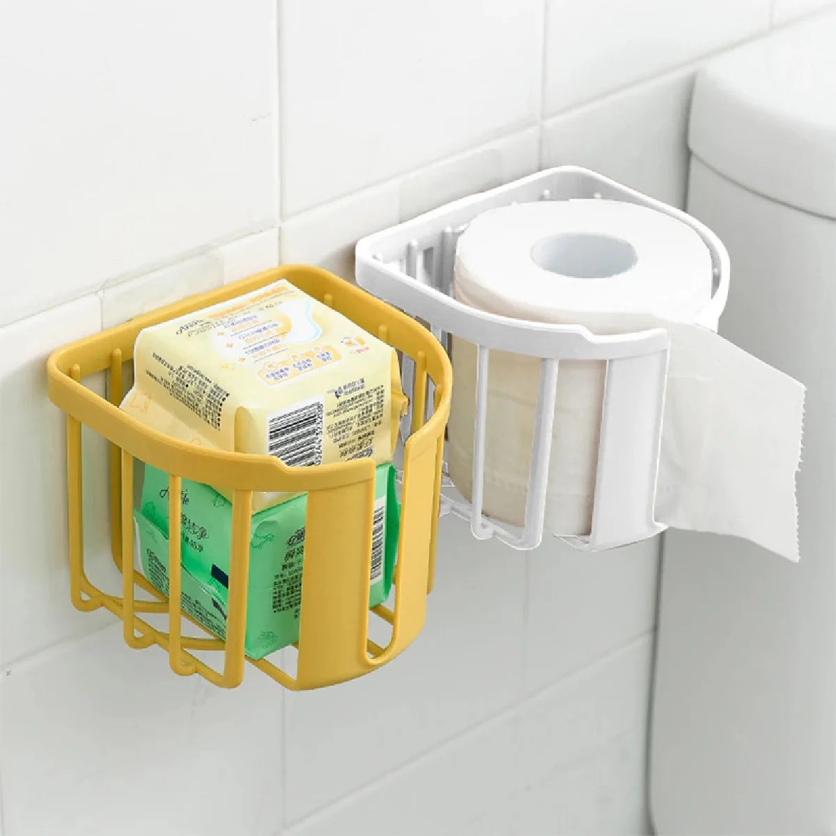 3 Suportes Adesivos para Papel Higiênico Organizador
