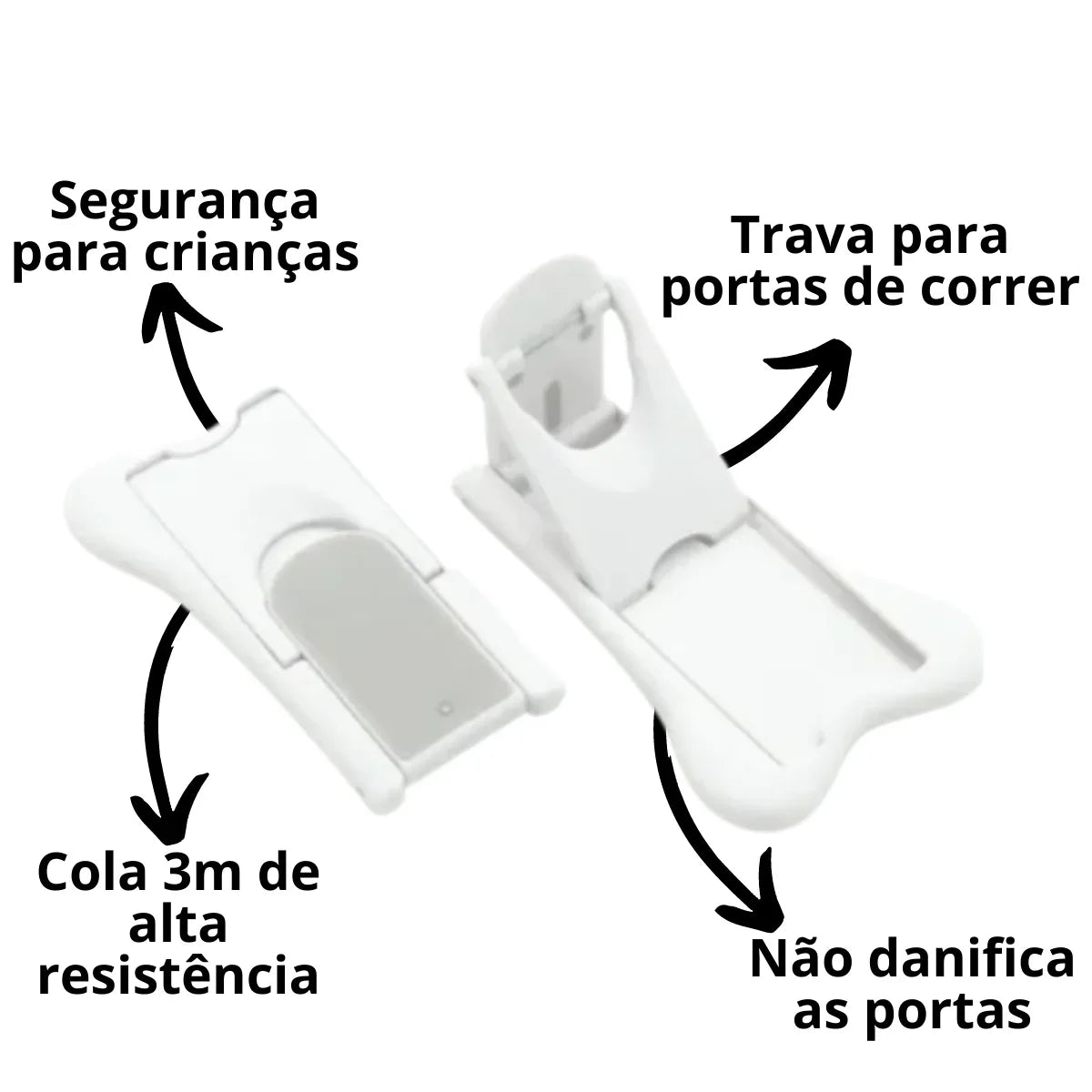 Kit 5 Fechaduras de Segurança para Portas de Correr