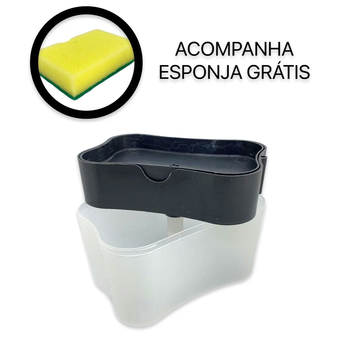 Dispenser 2 em 1 para Detergente com Suporte para Esponja
