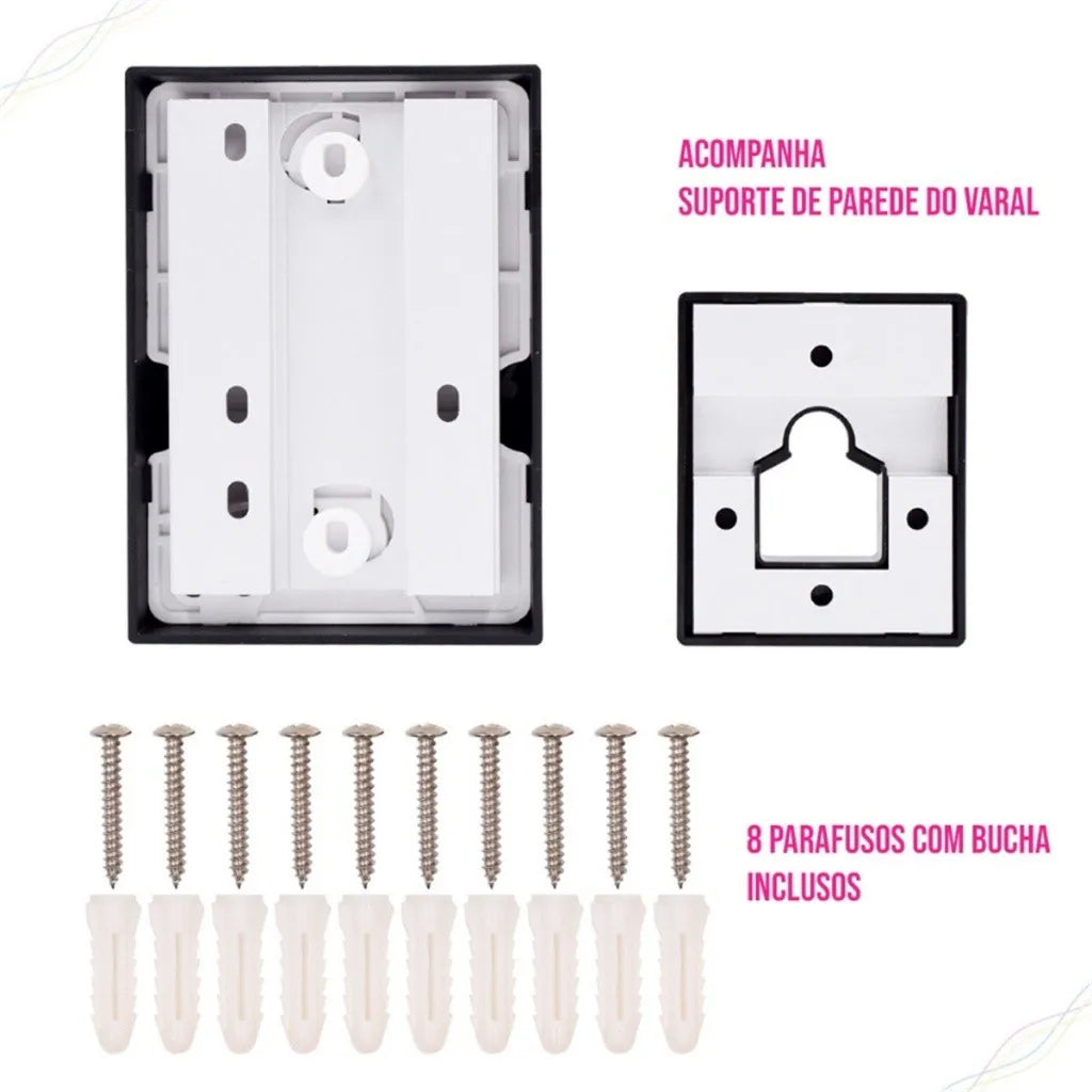 Corda de Varal Retrátil 4,2m com Suporte de Parede