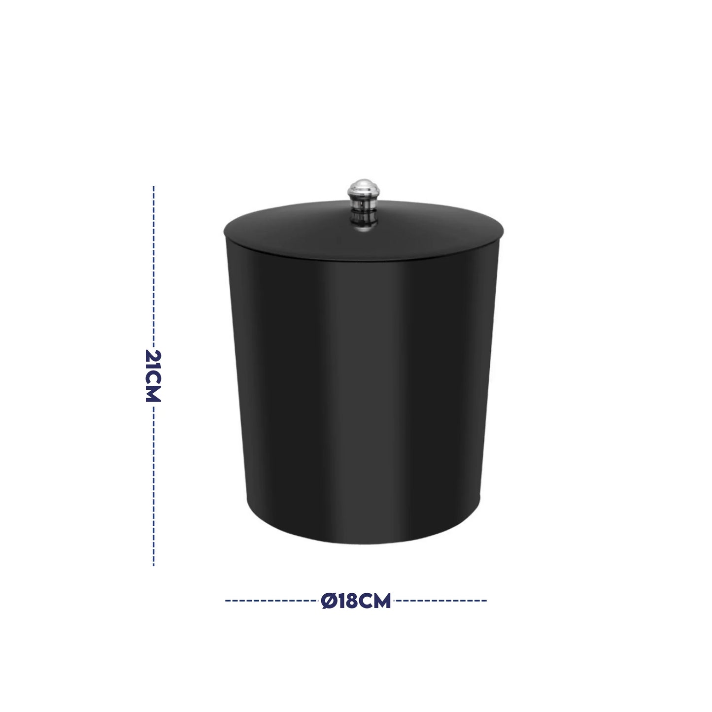 Lixeira Haus Black 5L com Tampa para Banheiro e Cozinha