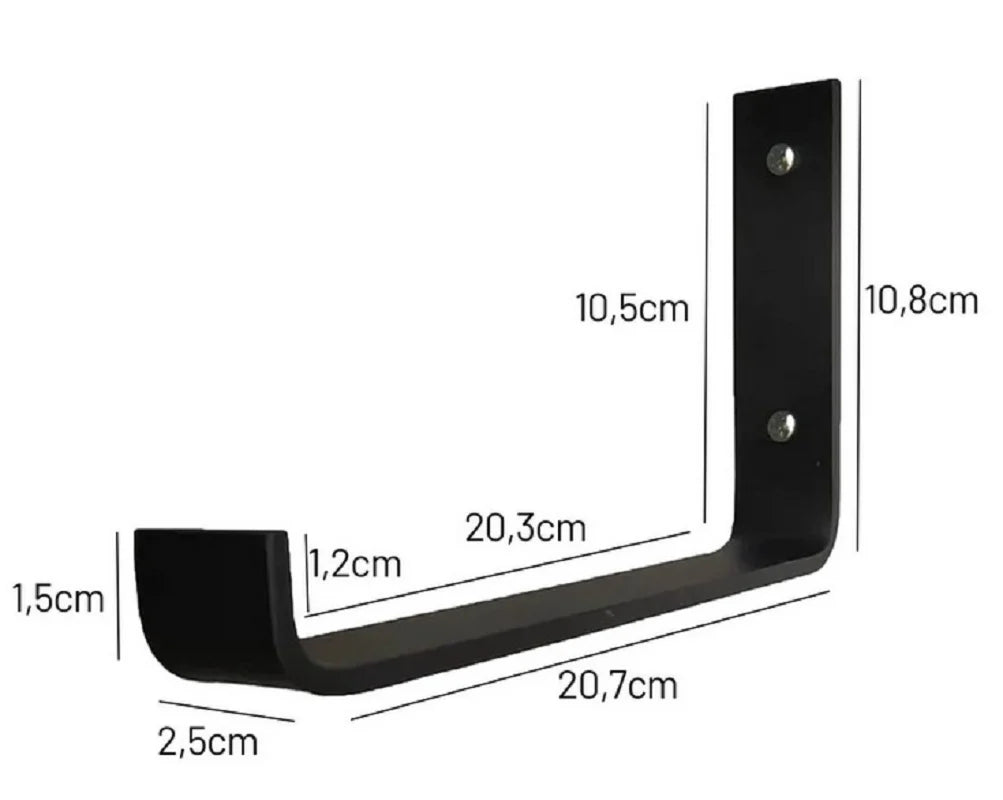 KIT 2 Prateleiras Em Madeira Com Suporte De Metal Ideal Para Sala Quarto Cozinha Banheiro, Decoracao Interna e Externa