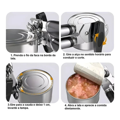 Abridor de Latas e Garrafas em Inox Profissional