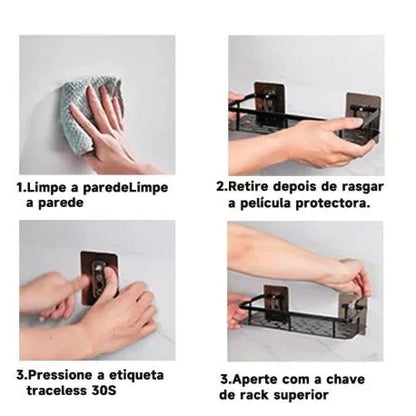 Kit 2 Suportes de Canto para Banheiro/Cozinha