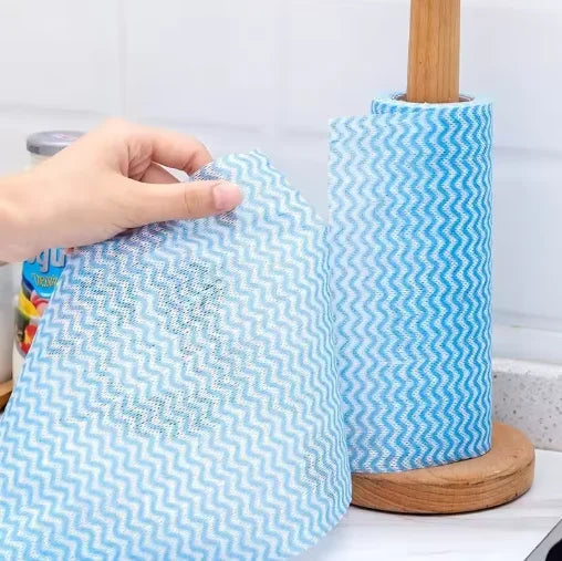 Rolo com 50 Panos de Limpeza Descartáveis – Cozinha, Rápida Secagem e Reutilizáveis