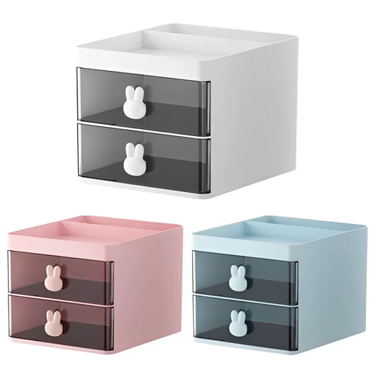 Organizador de Mesa Multifunções Coelho para Maquiagem e Escritório