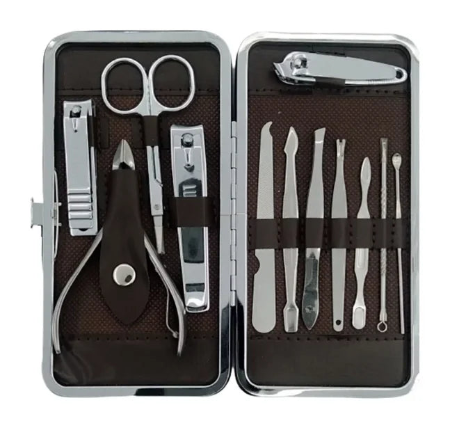Kit Portátil de Manicure com Cortador de Unhas, Pinça e Tesoura