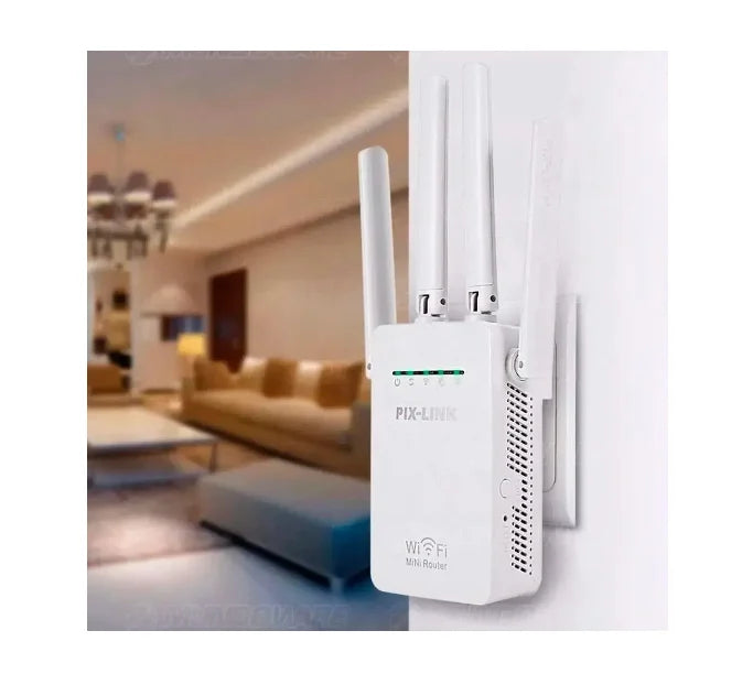 Repetidor Wi-Fi com 4 Antenas – Amplificador de Sinal