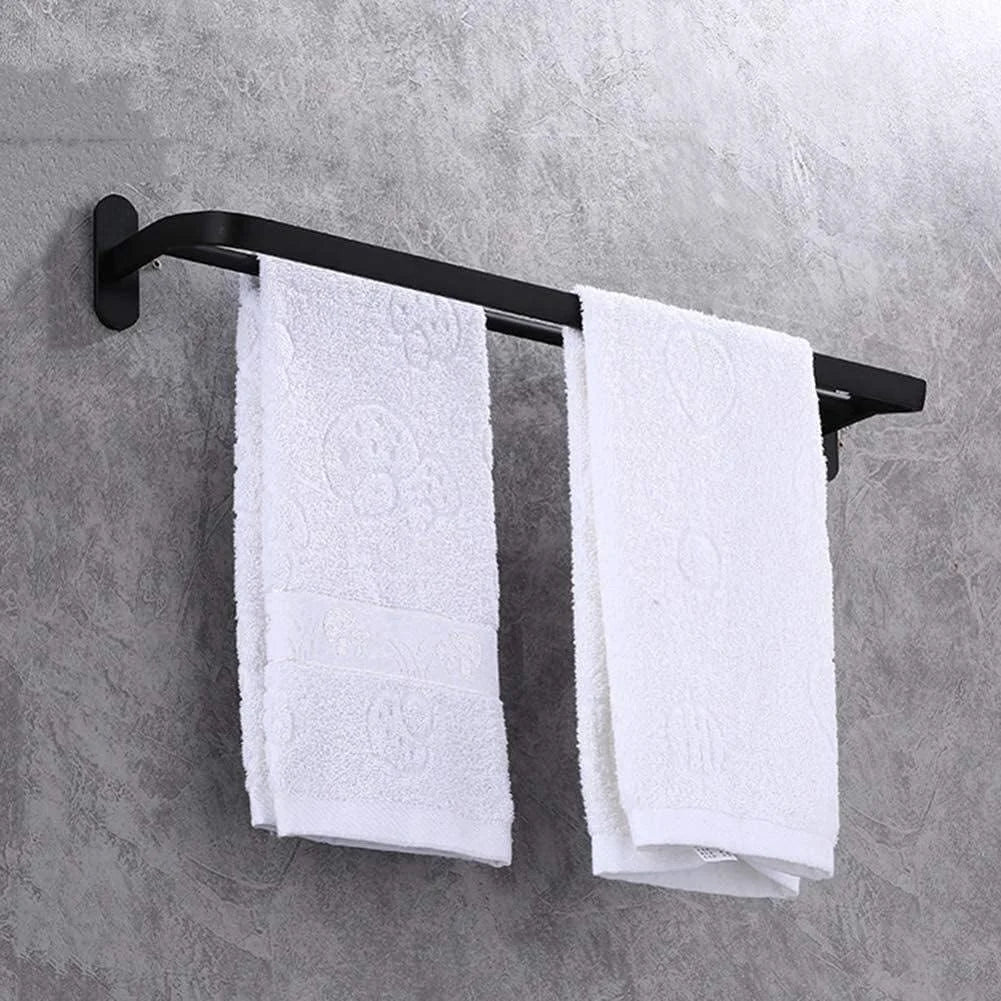 Toalheiro Duplo 50cm em Aço Carbono Preto – Parede ou Porta