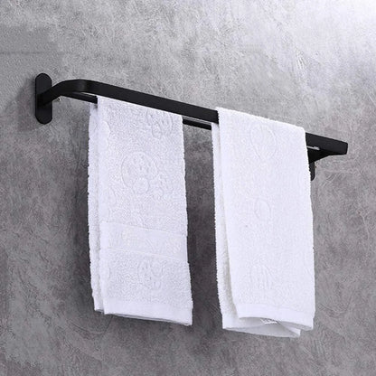 Toalheiro Duplo 50cm em Aço Carbono Preto – Parede ou Porta