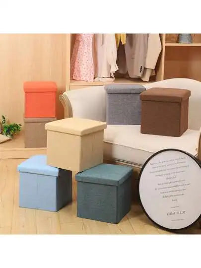 Baú Banco Dobrável Estofado – Grande Capacidade e Multifuncional