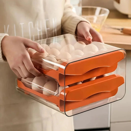 Suporte de Ovos Automático com Caixa Organizada 2 Camadas