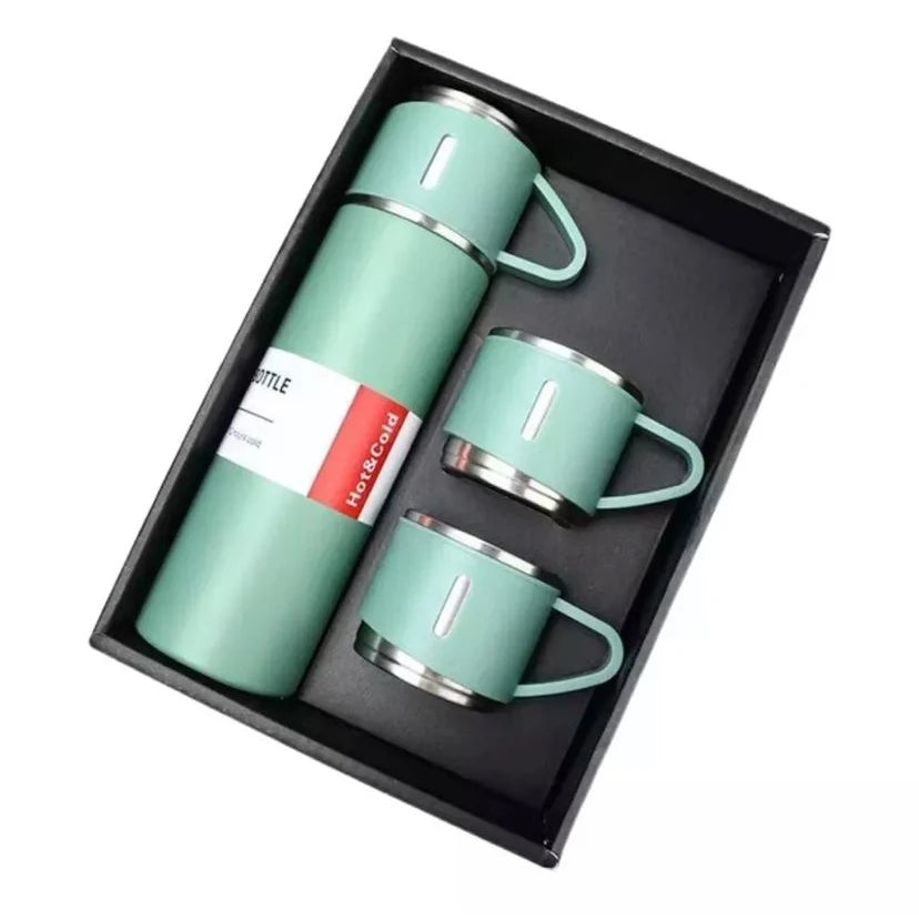 Kit Garrafa Térmica 500ml com 3 Xícaras – Vacuum Flask