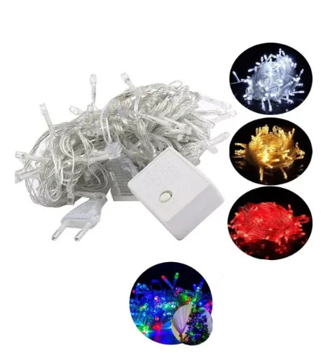 Cordão de Luzes Natalinas 9m com 100 LEDs e 8 Funções