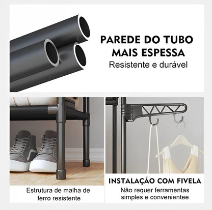 Arara Portátil Multiuso para Roupas – Organizador Desmontável
