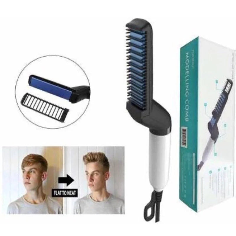 Escova Elétrica Portátil 2 em 1 para Cabelo e Barba