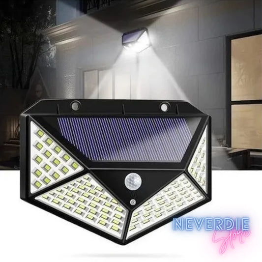 Luminária Solar com Sensor de Presença 100 LEDs 3 Funções