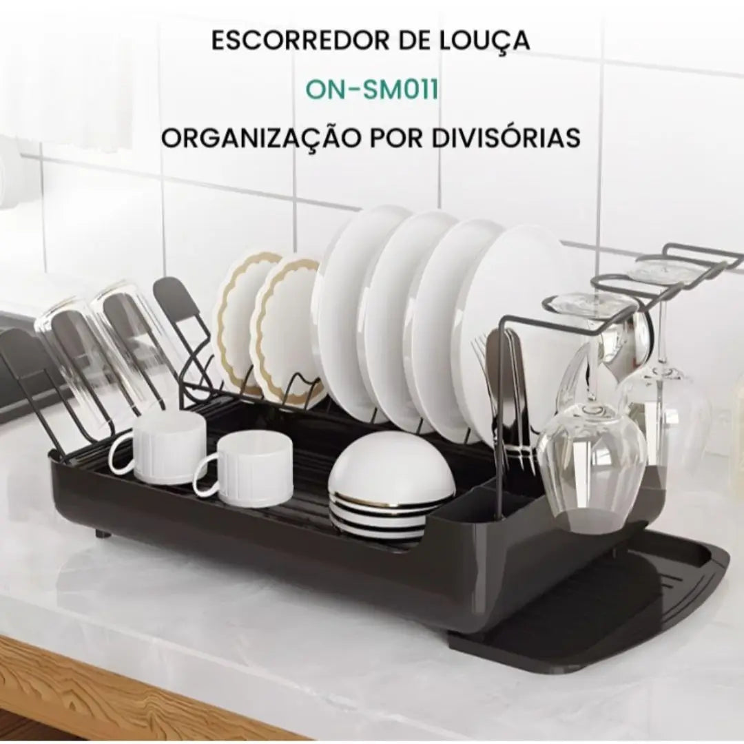 Escorredor de Louça Compacto Onistek ON SM011 – Estrutura em Ferro e Plástico