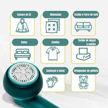 Removedor Elétrico de Fiapos Recarregável Portátil