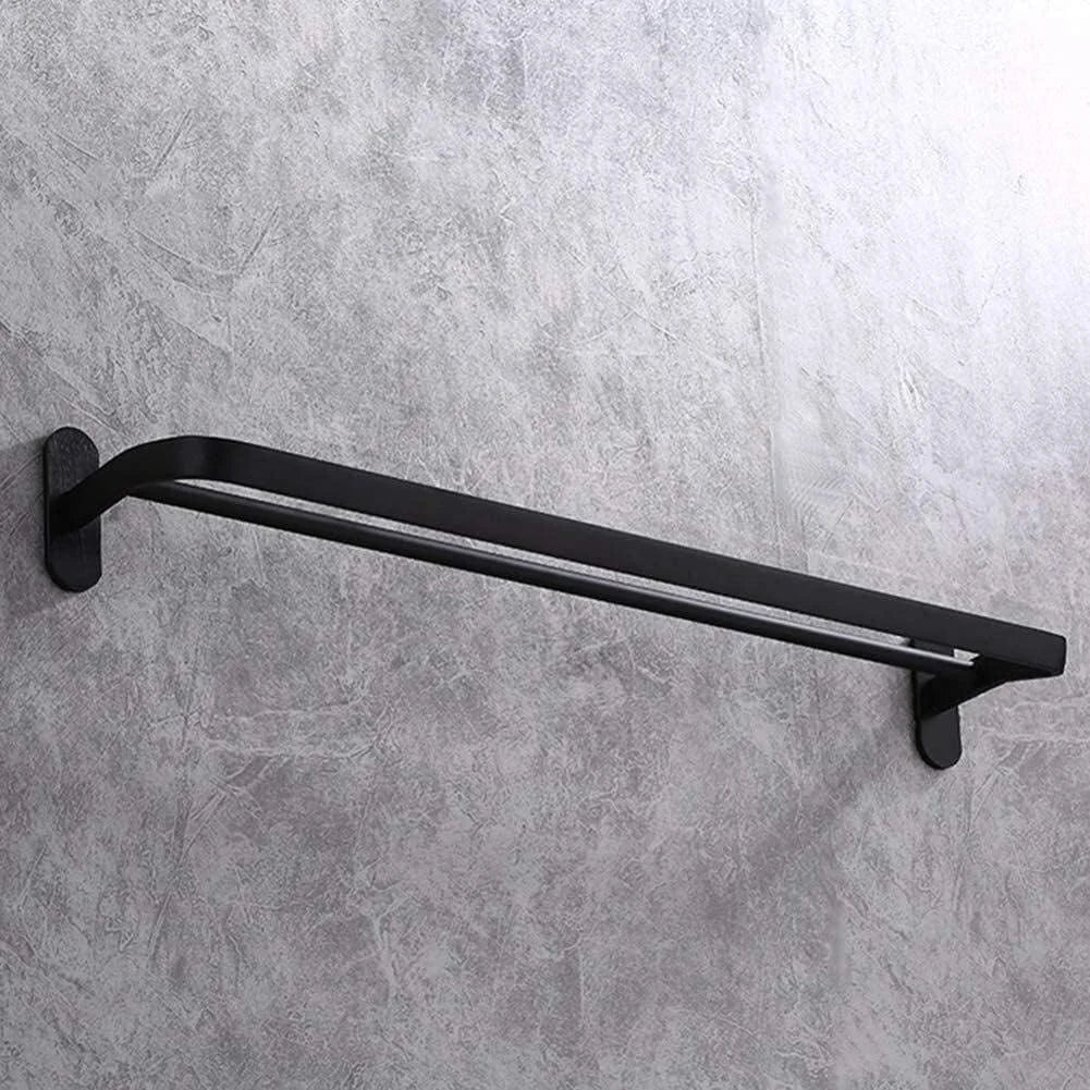 Toalheiro Duplo 50cm em Aço Carbono Preto – Parede ou Porta