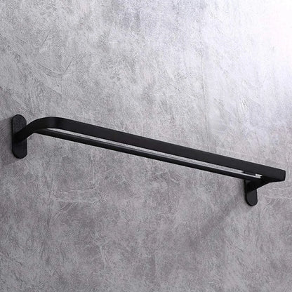 Toalheiro Duplo 50cm em Aço Carbono Preto – Parede ou Porta